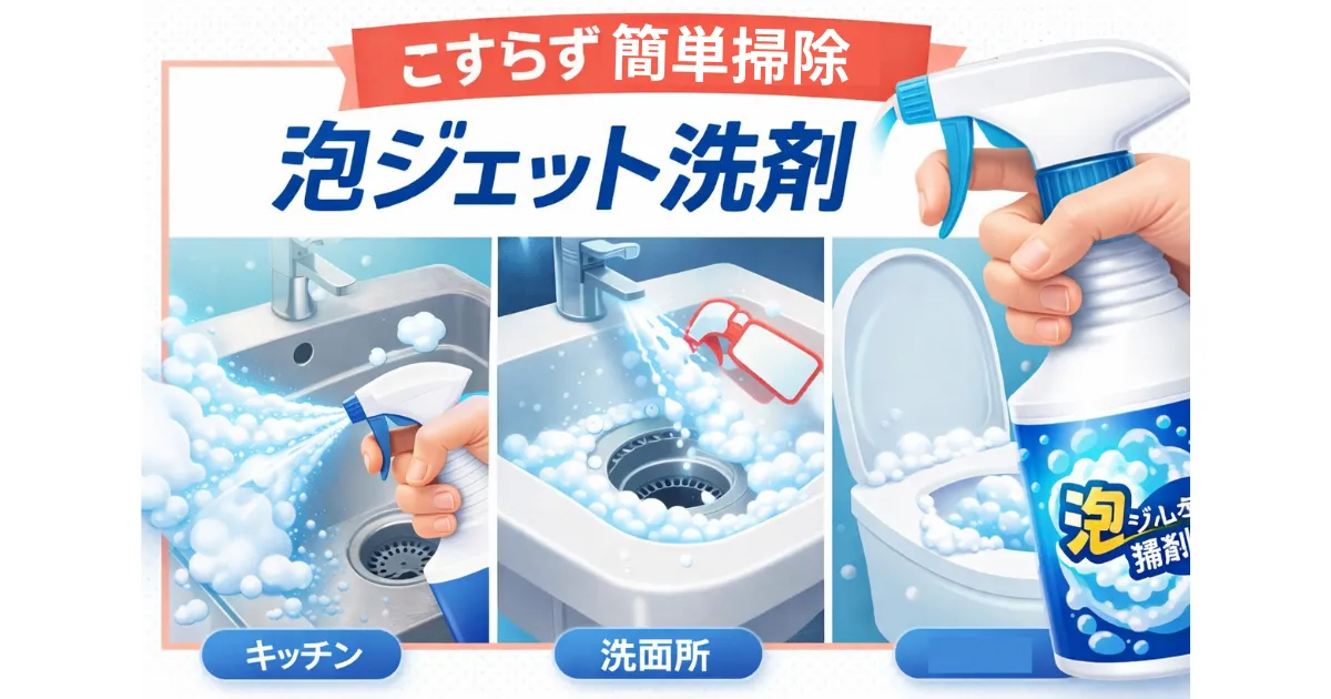 こすらず簡単掃除|泡ジェット洗剤