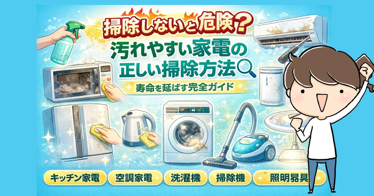 掃除しないと危険？汚れやすい家電の正しい掃除方法｜寿命を延ばす完全ガイド