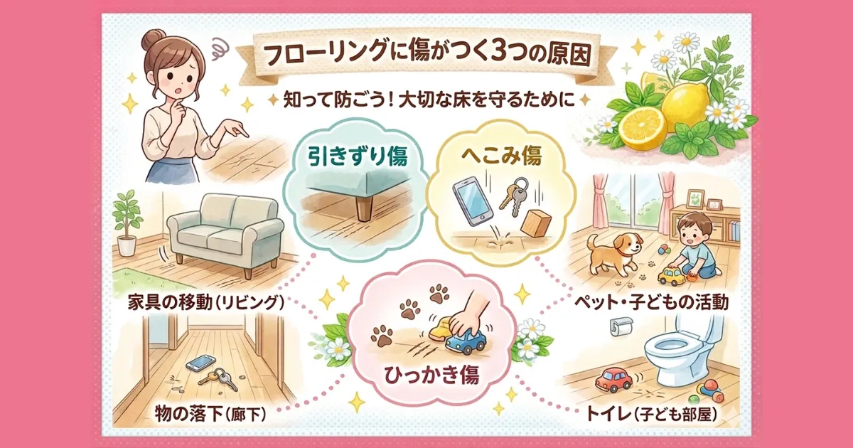 フローリングに傷がつく3つの原因