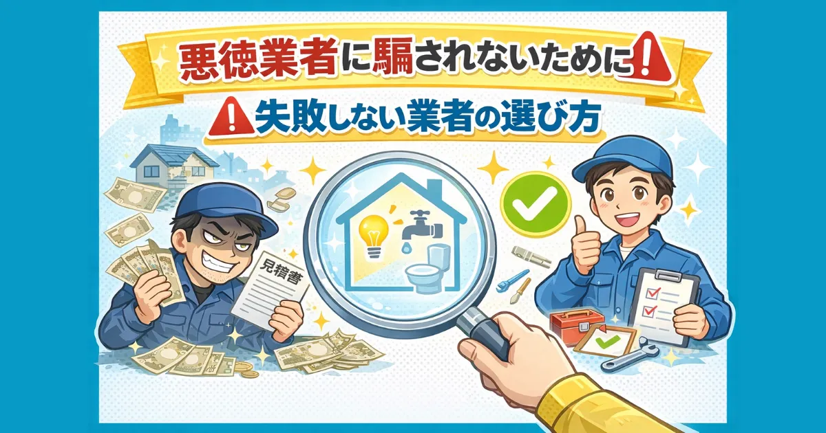 悪徳業者に騙されないために|失敗しない業者の選び方