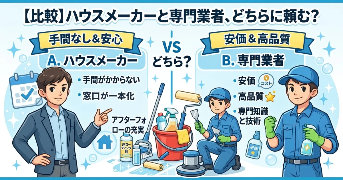 【比較】ハウスメーカーと専門業者、どちらに頼む？