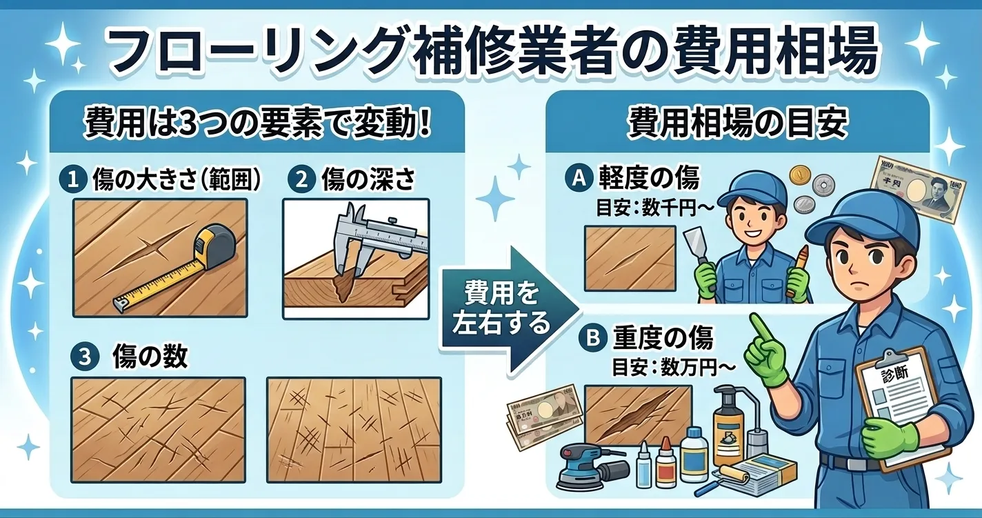 フローリング補修業者の費用相場