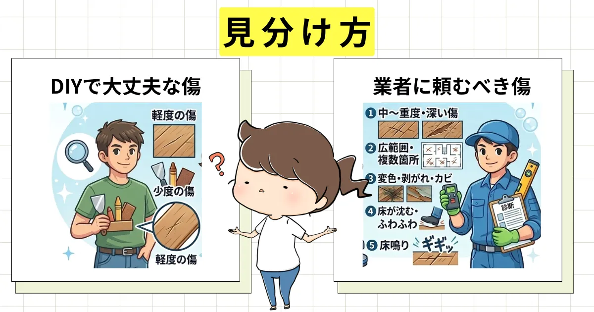業者に頼むべき傷・DIYで大丈夫な傷の見分け方