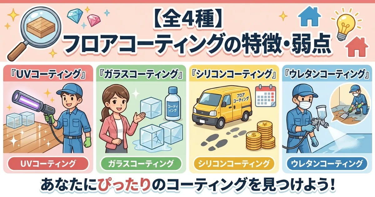 【全4種】フロアコーティングの特徴・弱点