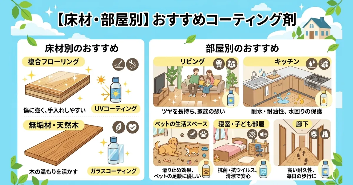 【床材・部屋別】おすすめコーティング剤