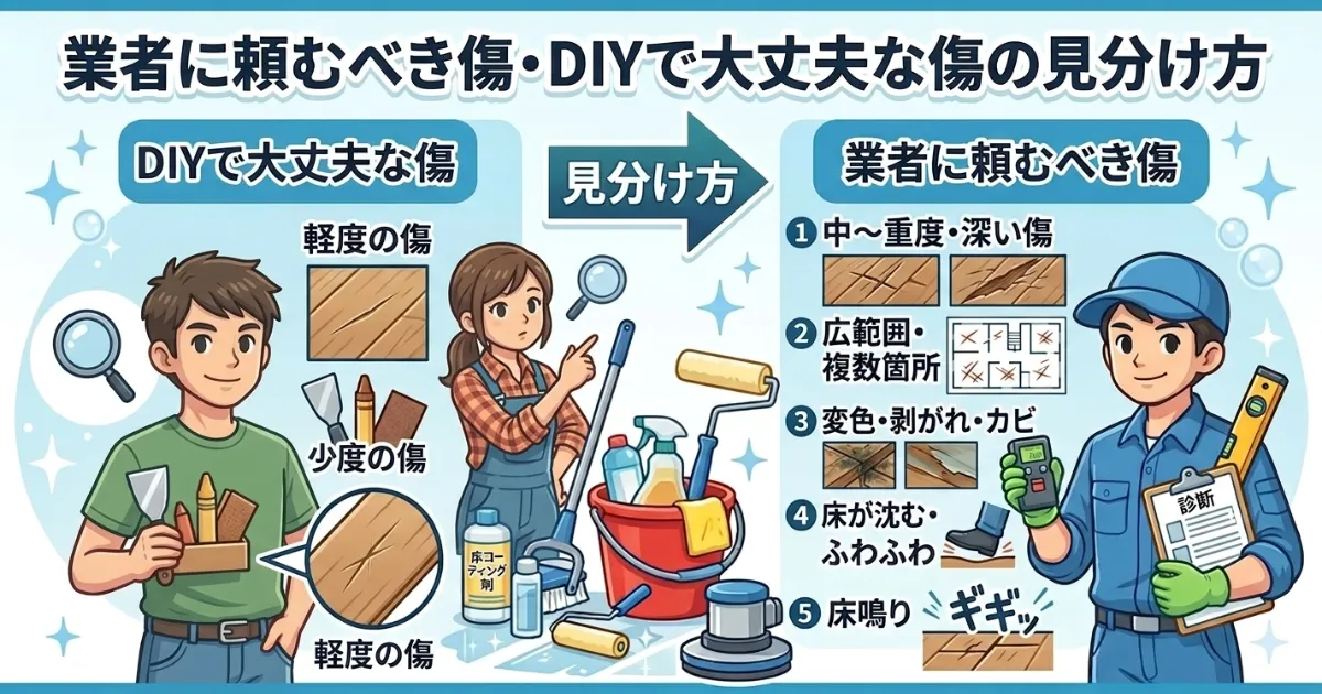 業者に頼むべき傷・DIYで大丈夫な傷の見分け方