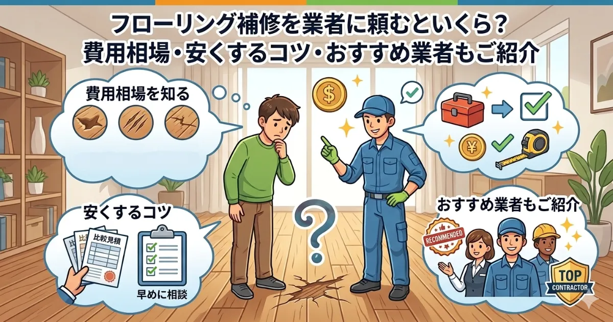 フローリング補修を業者に頼むといくら？費用相場・安くするコツ・おすすめ業者もご紹介